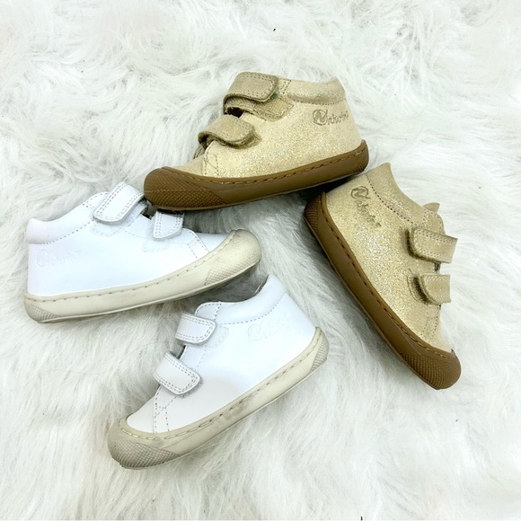 Naturino Other - Naturino Baby Shoes Bundle – Size 21 – White Leather & Gold Glitter Sneakers